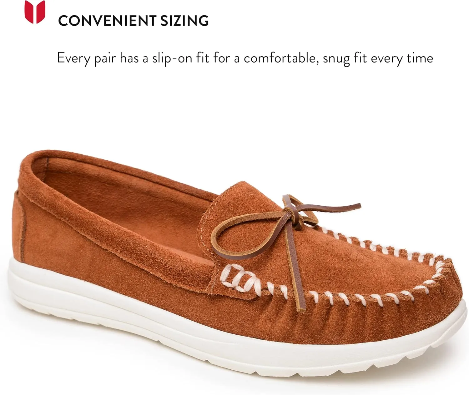 Minnetonka Scout - Women??s Suede Loafers Designed for Everyday Wear - Made with Soft Suede Leather, Memory Foam Insoles and Midsoles, and Rubber Outsoles