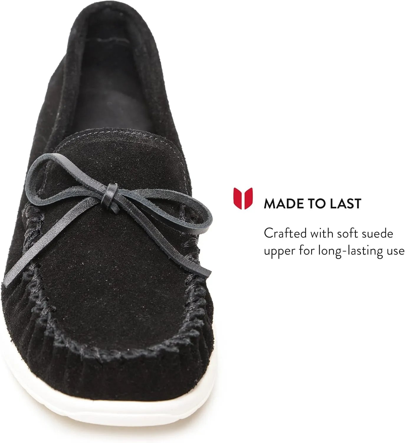 Minnetonka Scout - Women??s Suede Loafers Designed for Everyday Wear - Made with Soft Suede Leather, Memory Foam Insoles and Midsoles, and Rubber Outsoles