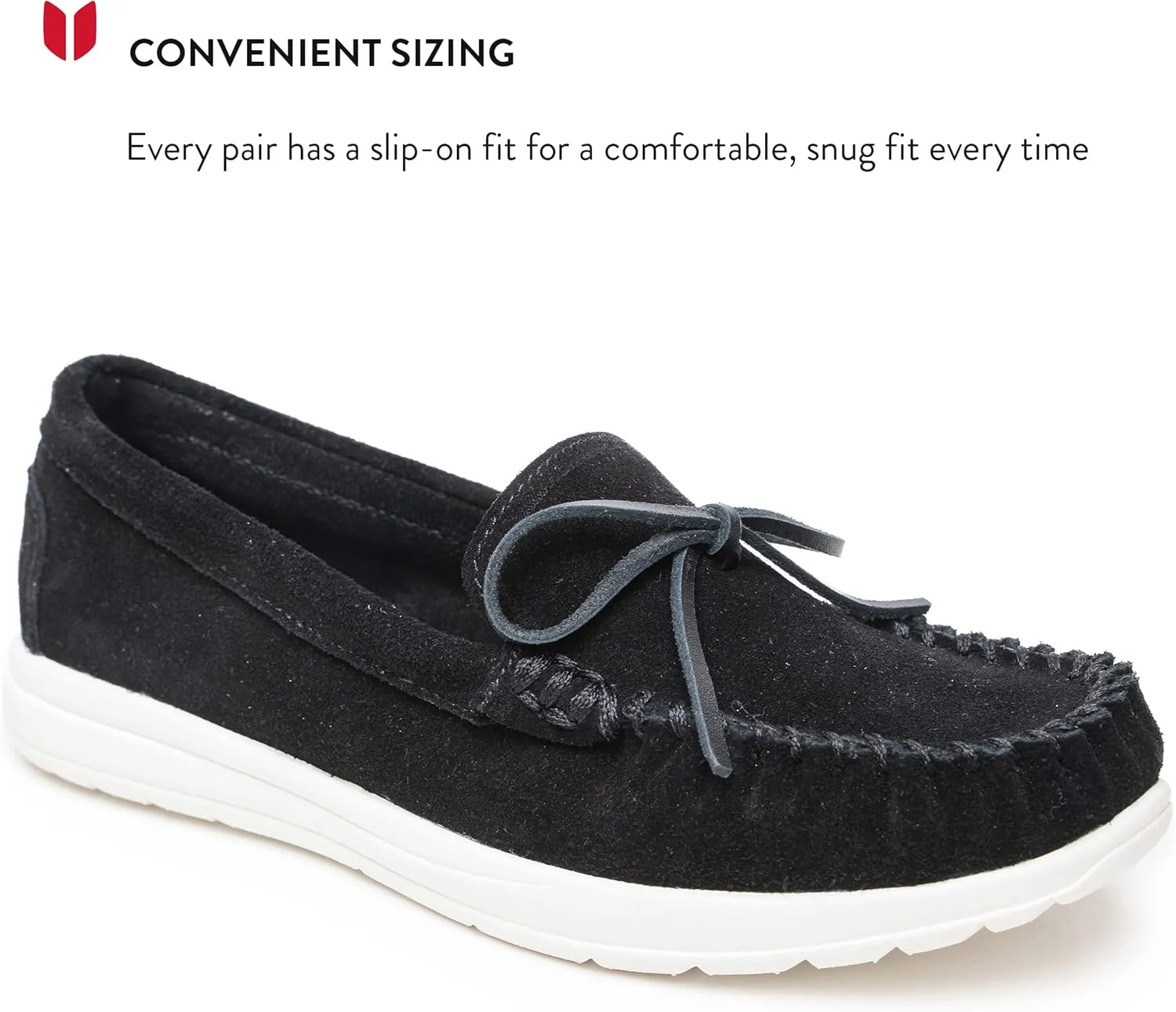 Minnetonka Scout - Women??s Suede Loafers Designed for Everyday Wear - Made with Soft Suede Leather, Memory Foam Insoles and Midsoles, and Rubber Outsoles