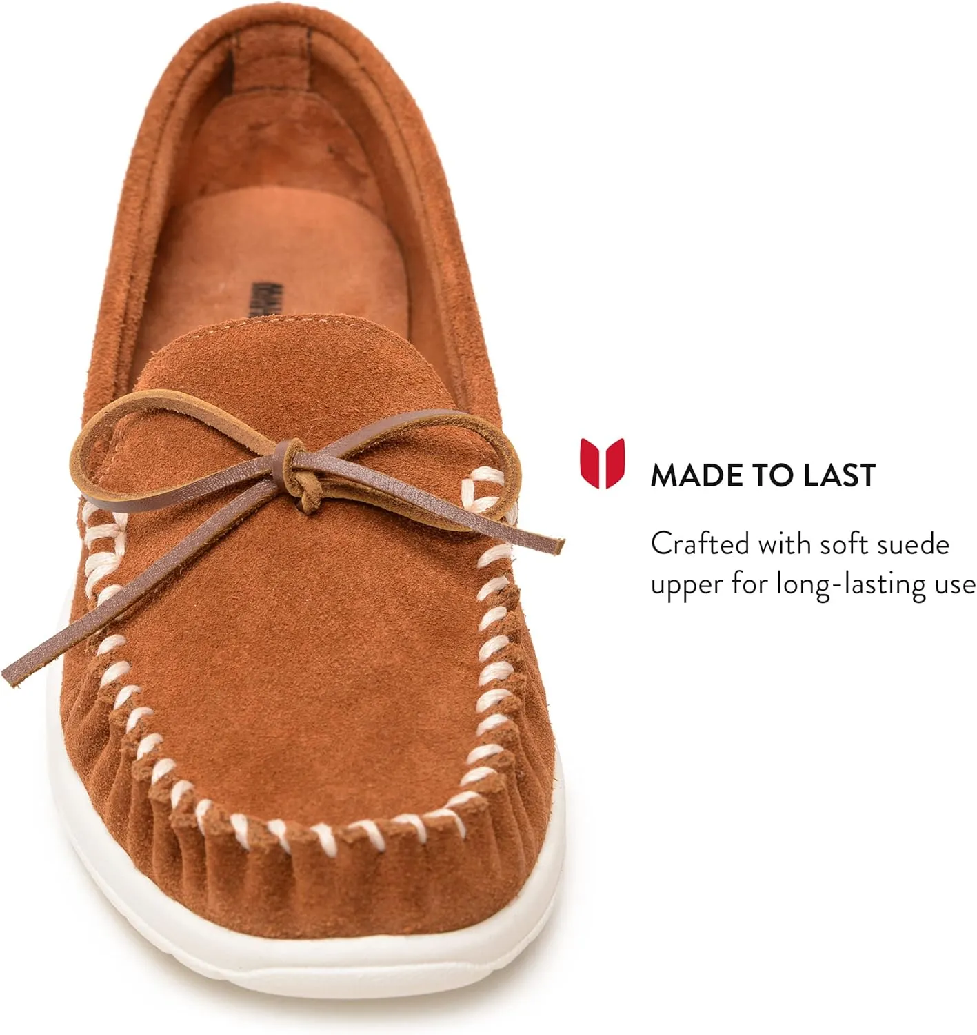 Minnetonka Scout - Women??s Suede Loafers Designed for Everyday Wear - Made with Soft Suede Leather, Memory Foam Insoles and Midsoles, and Rubber Outsoles