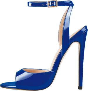 onlymaker Women's Fashion Peep Toe Ankle Sandals Cross Buckle Strap Sexy Open-back Stiletto High Heel Sandals