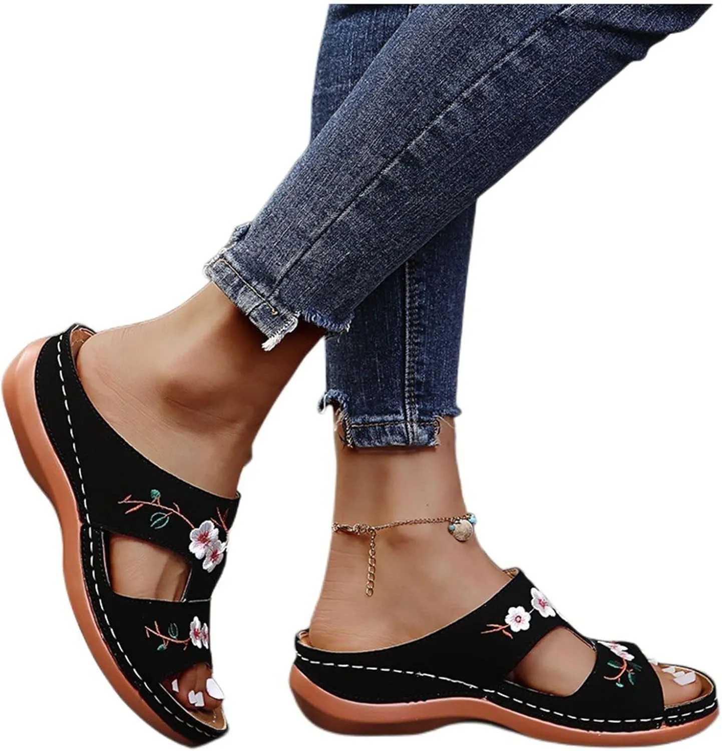 Orthopedic Sandals for Women Flat Flip Flops Comfortable Walking Orthopedic Slip on Flip Flops, Dressy Summer Flat 2025