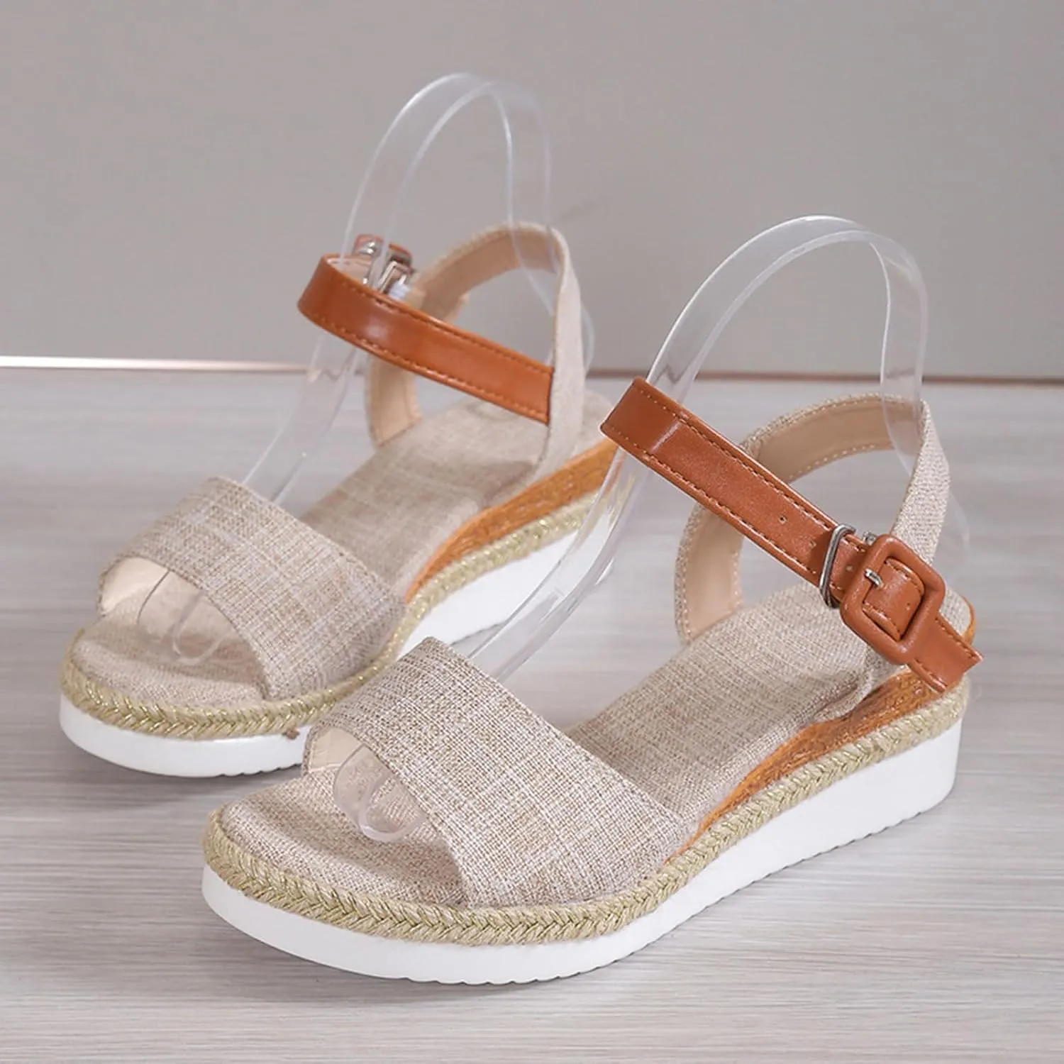 Orthopedic Sandals for Women Platform Wedge Sandals Walking Slippers with Arch Support Sandal Open Toe Ankle Strap Sandal Beach Casual Slip on Shoes Beach Dress Comfortable Outdoor Shoes 2025