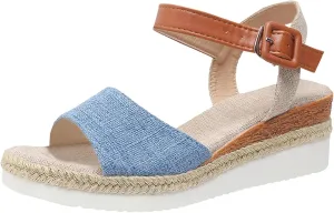 Orthopedic Sandals for Women Platform Wedge Sandals Walking Slippers with Arch Support Sandal Open Toe Ankle Strap Sandal Beach Casual Slip on Shoes Beach Dress Comfortable Outdoor Shoes 2025