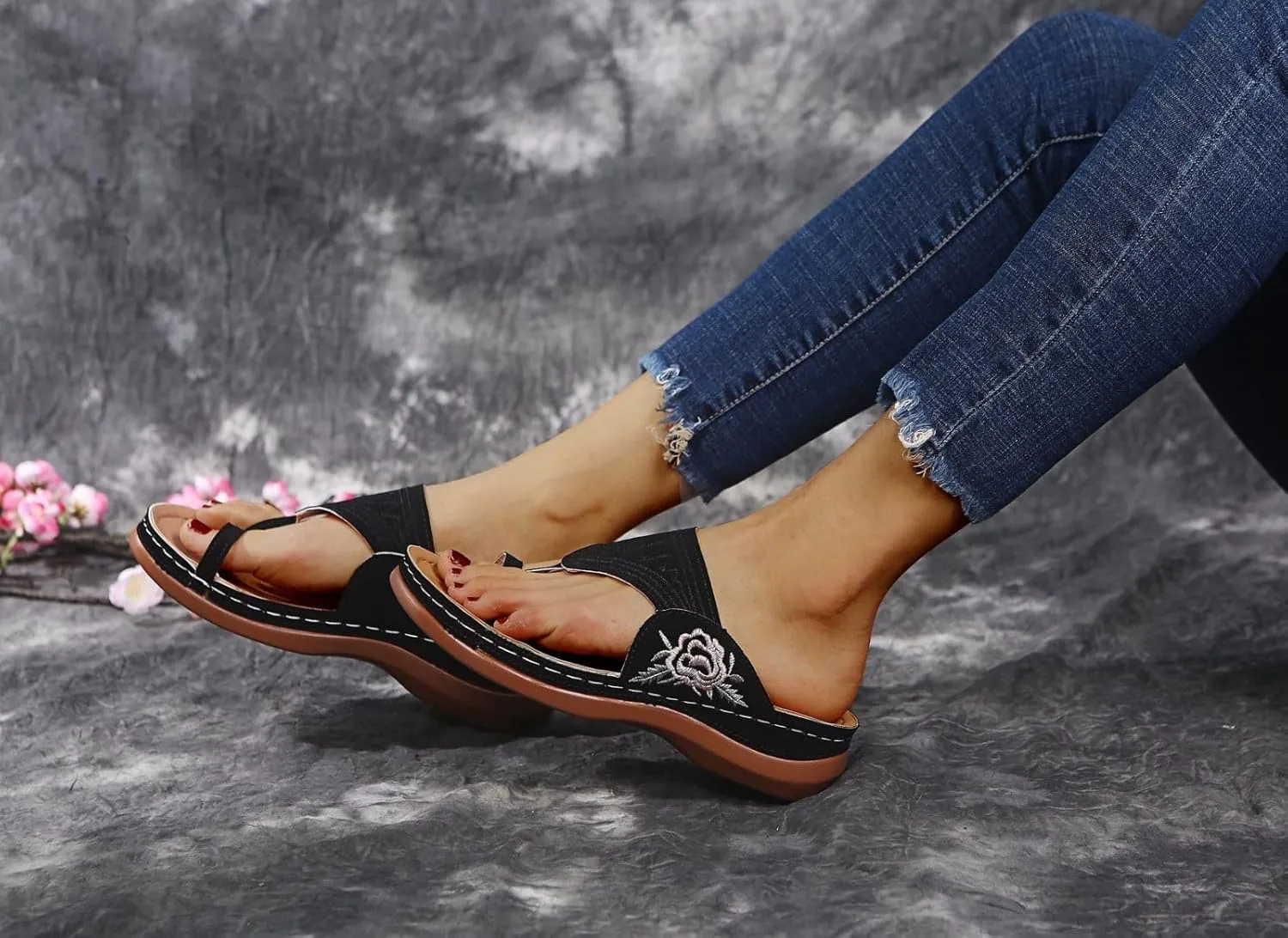 Orthopedic Sandals for Women : Sandals Dressy Summer Flat Flip Flops Summer Dressy Comfortable Sandal with Arch Support Non Slip Flip Flops 2025