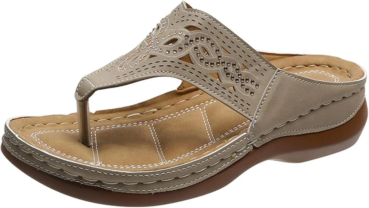 Orthopedic Wedge Sandals for Women Bohemia Breathable Mesh Hollow Wedge Sandals Summer Beach Sandal Dress Shoes Orthopedic Flip-Flops Summer Casual Sandal 2025