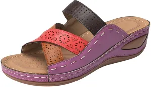 Orthopedic Wedge Sandals for Women Wide Width Summer Platforms Sandals Shoes Summer Dressy Open Toe Ankle Strap Platform Sandal Casual Flip Flops Slippers Comfortable Casual Low Wedges Sandal 2025