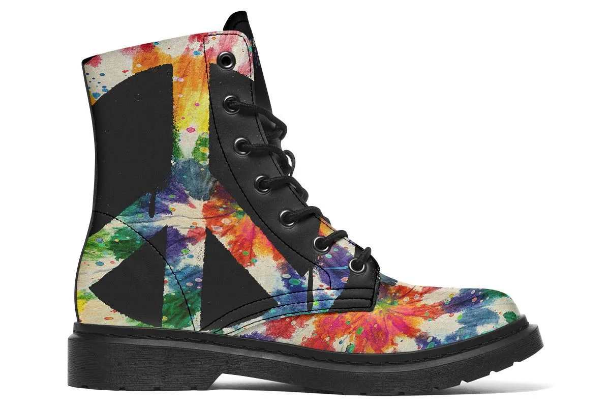 Peaceful Tie Dye Watercolor Black