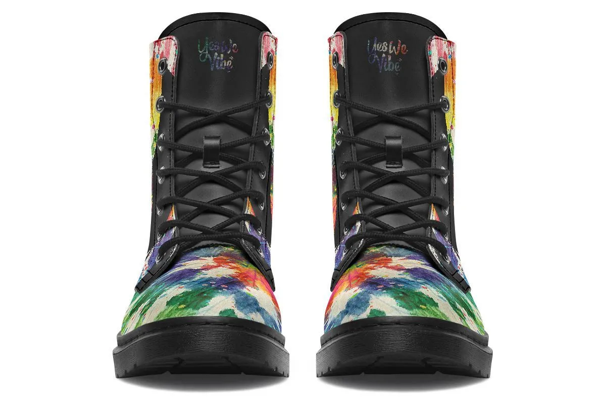 Peaceful Tie Dye Watercolor Black