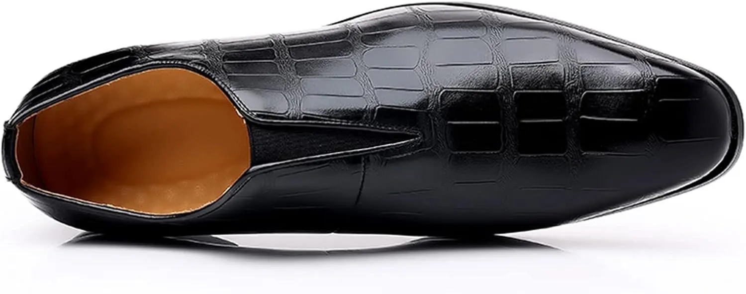 Penguin Shoes for Men Leather Classical Style Shoes for Men Slip On PU Leather Low Rubber Sole Mens Leather (Black, 11)