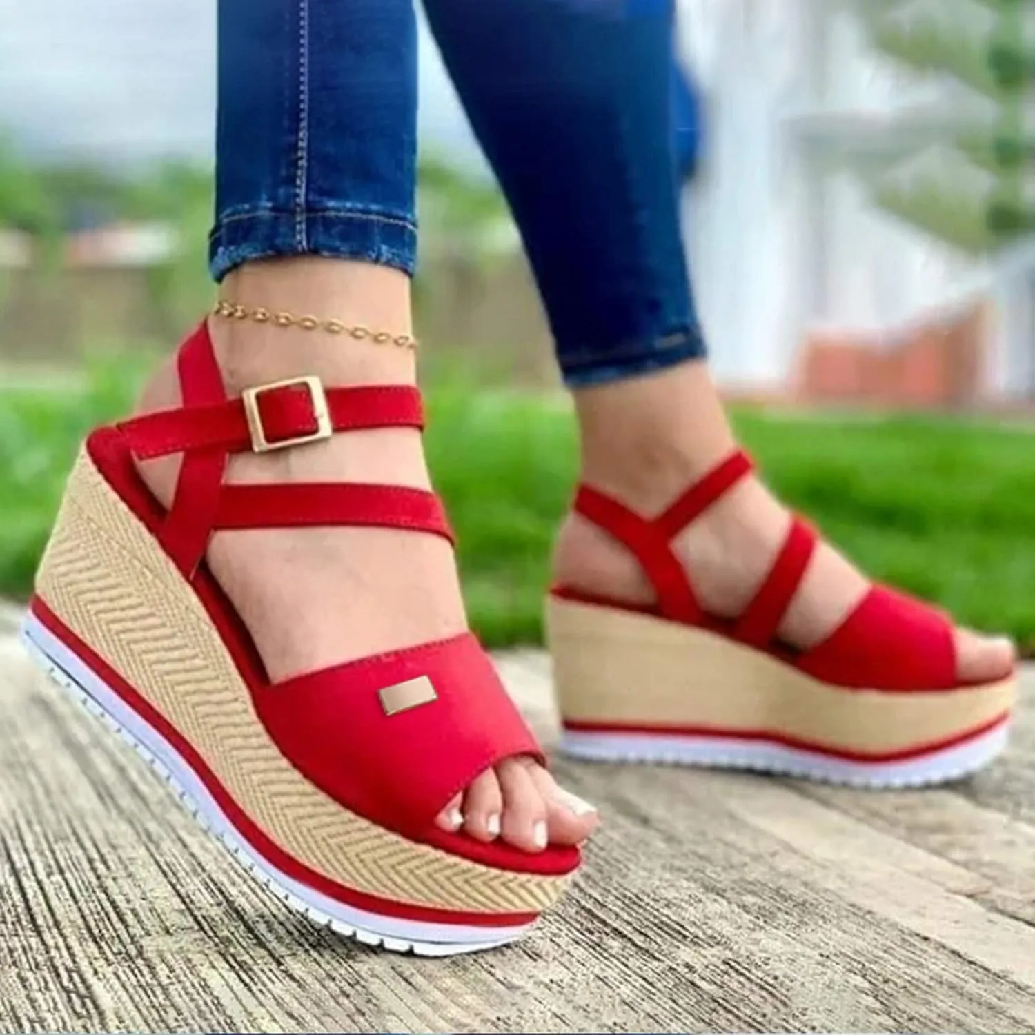 Platform Sandals Slip on Wedge Sandal Comfortable Wedge Shoes Summer Shoes Womens Low Wedges Platform Sandals