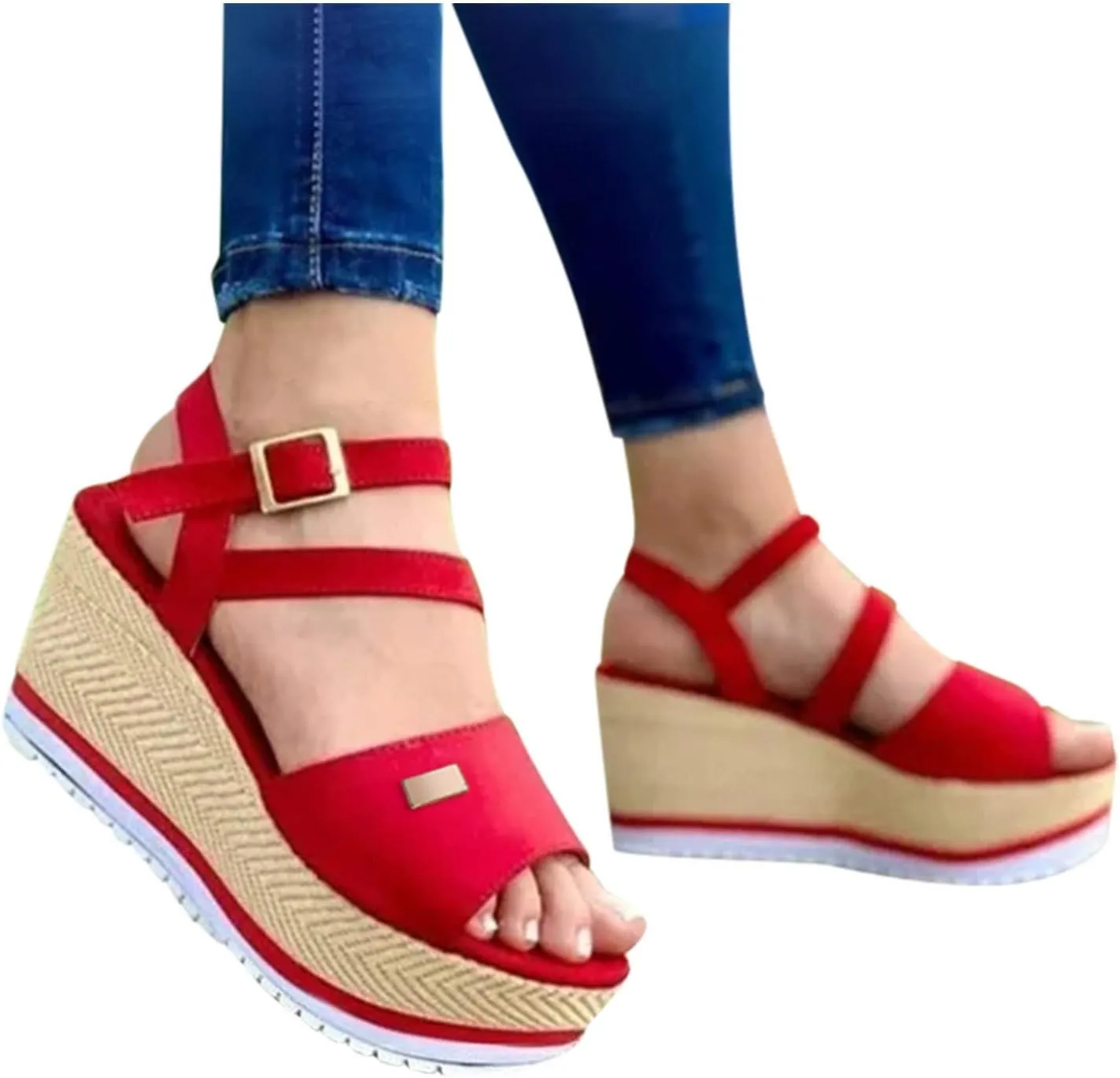 Platform Sandals Slip on Wedge Sandal Comfortable Wedge Shoes Summer Shoes Womens Low Wedges Platform Sandals