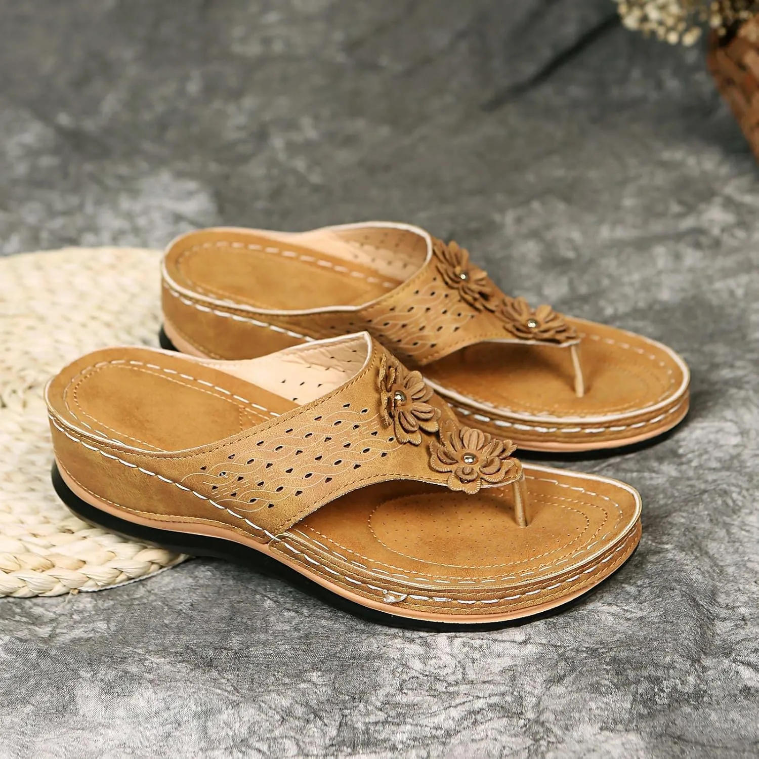 Sandalias para Mujer Elegantes, Sandals with Arch Support Soft Orthotic Sandals Plantar Fasciitis Orthotic Flip Flop