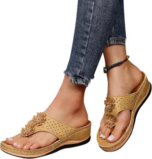 Sandalias para Mujer Elegantes, Sandals with Arch Support Soft Orthotic Sandals Plantar Fasciitis Orthotic Flip Flop
