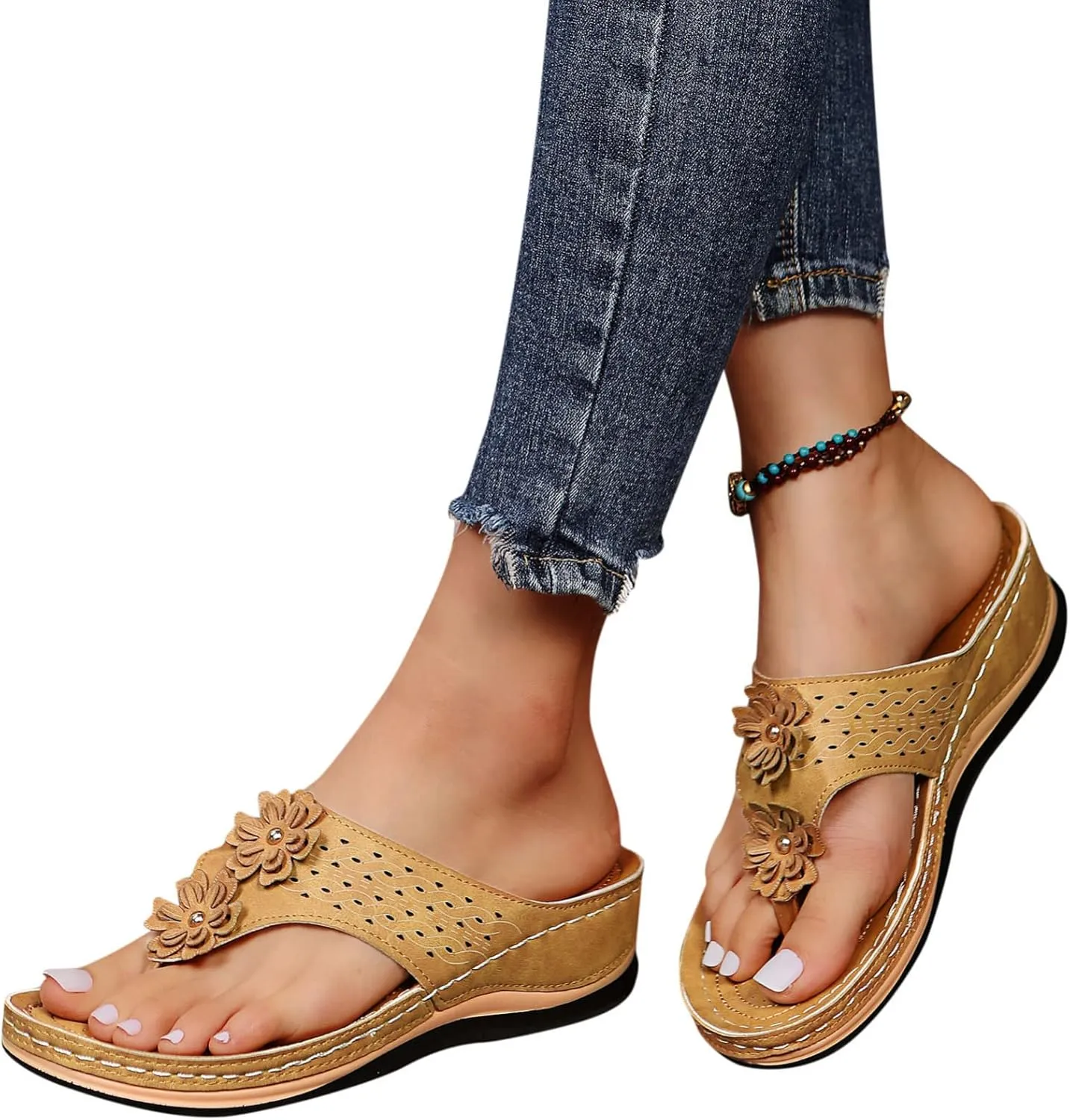Sandalias para Mujer Elegantes, Sandals with Arch Support Soft Orthotic Sandals Plantar Fasciitis Orthotic Flip Flop