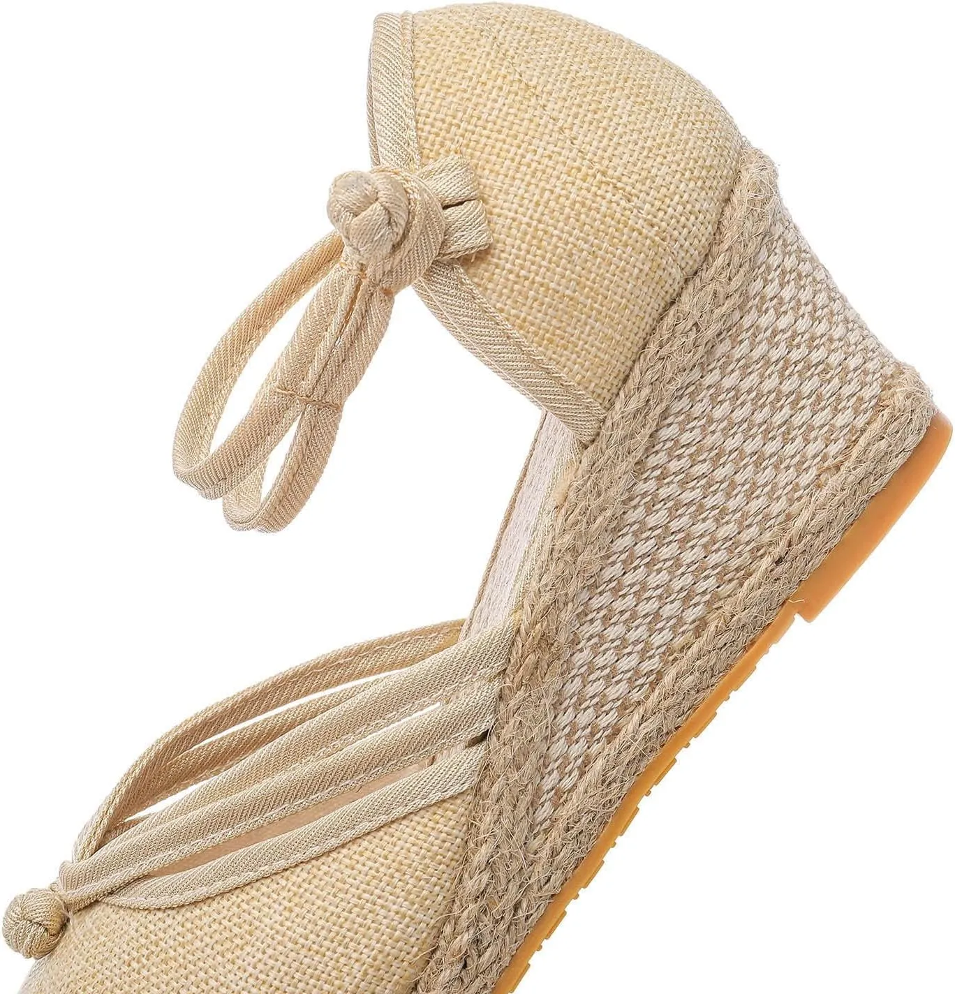 Sandals for Women Dressy Summer Espadrille Wedge Sandals Closed Toe Platform Lace Up Ankle Strap Comfortable Casual Shoes Outdoor Leisure Womens Sandal