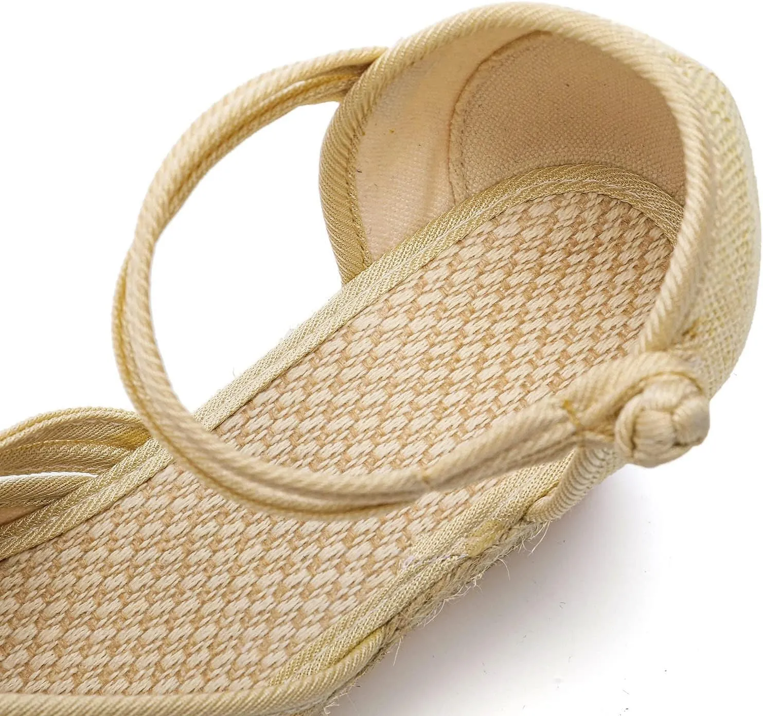Sandals for Women Dressy Summer Espadrille Wedge Sandals Closed Toe Platform Lace Up Ankle Strap Comfortable Casual Shoes Outdoor Leisure Womens Sandal
