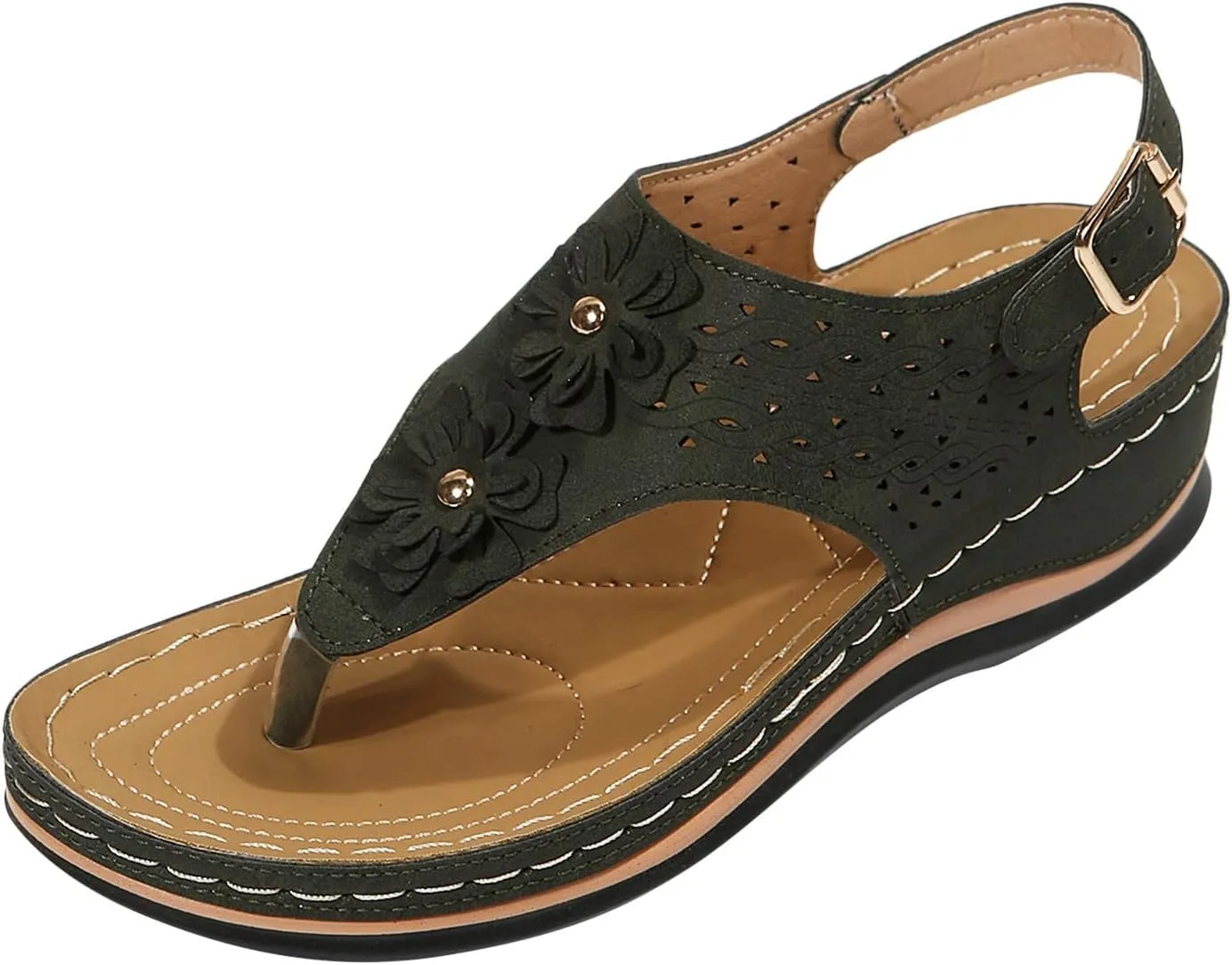 sandals women Orthopedic Sandals for Women Fashion,Womens Walking Sandals with Arch Support Anti-Slip Comfortable Casual Flip Flops