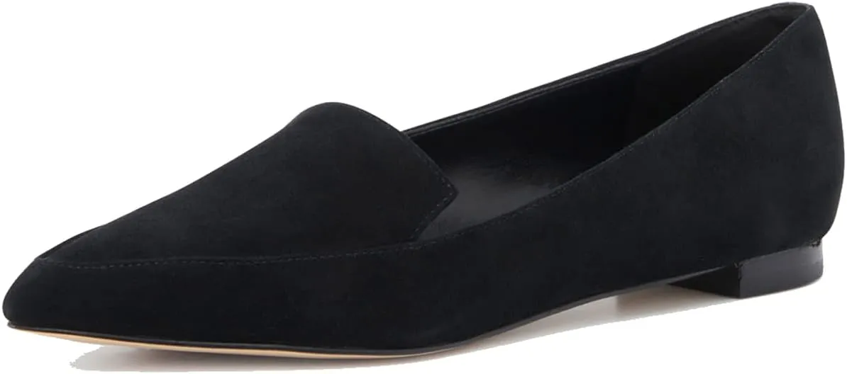 SHODENSE Women Pointed Toe Flat Loafers Slip On Suede Loafer Flats Closed Toe Flat Heel Penny Loafer Comfortable Moccasins Casual Driving Walking Loafers Shoes Ladies Girls Daily Club Church 4-11 M US