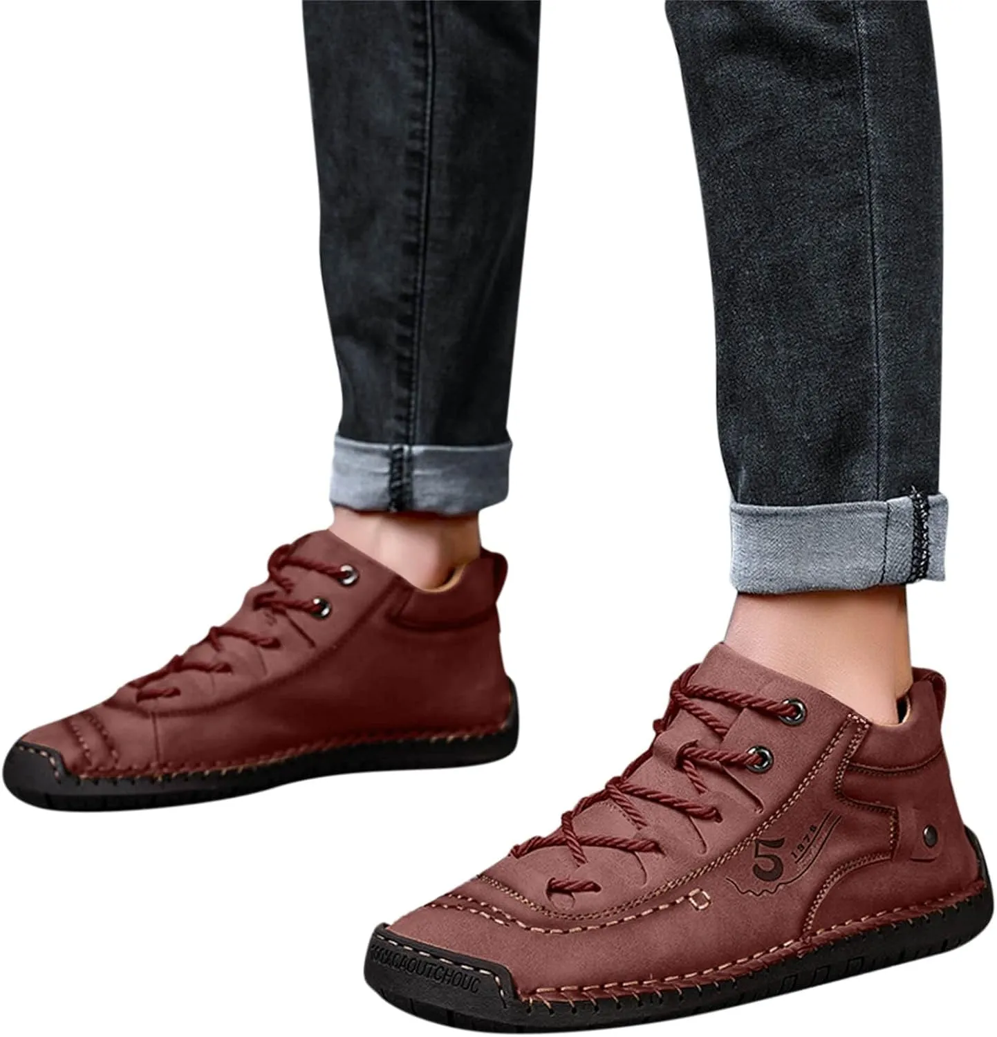 Shoes Casual Men Leather Fashion Summer and Autumn Men Leather Shoes Flat Soft Leather Casual Shoes for Men Size 13