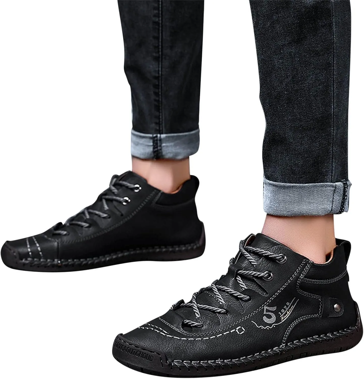Shoes Casual Men Leather Fashion Summer and Autumn Men Leather Shoes Flat Soft Leather Casual Shoes for Men Size 13