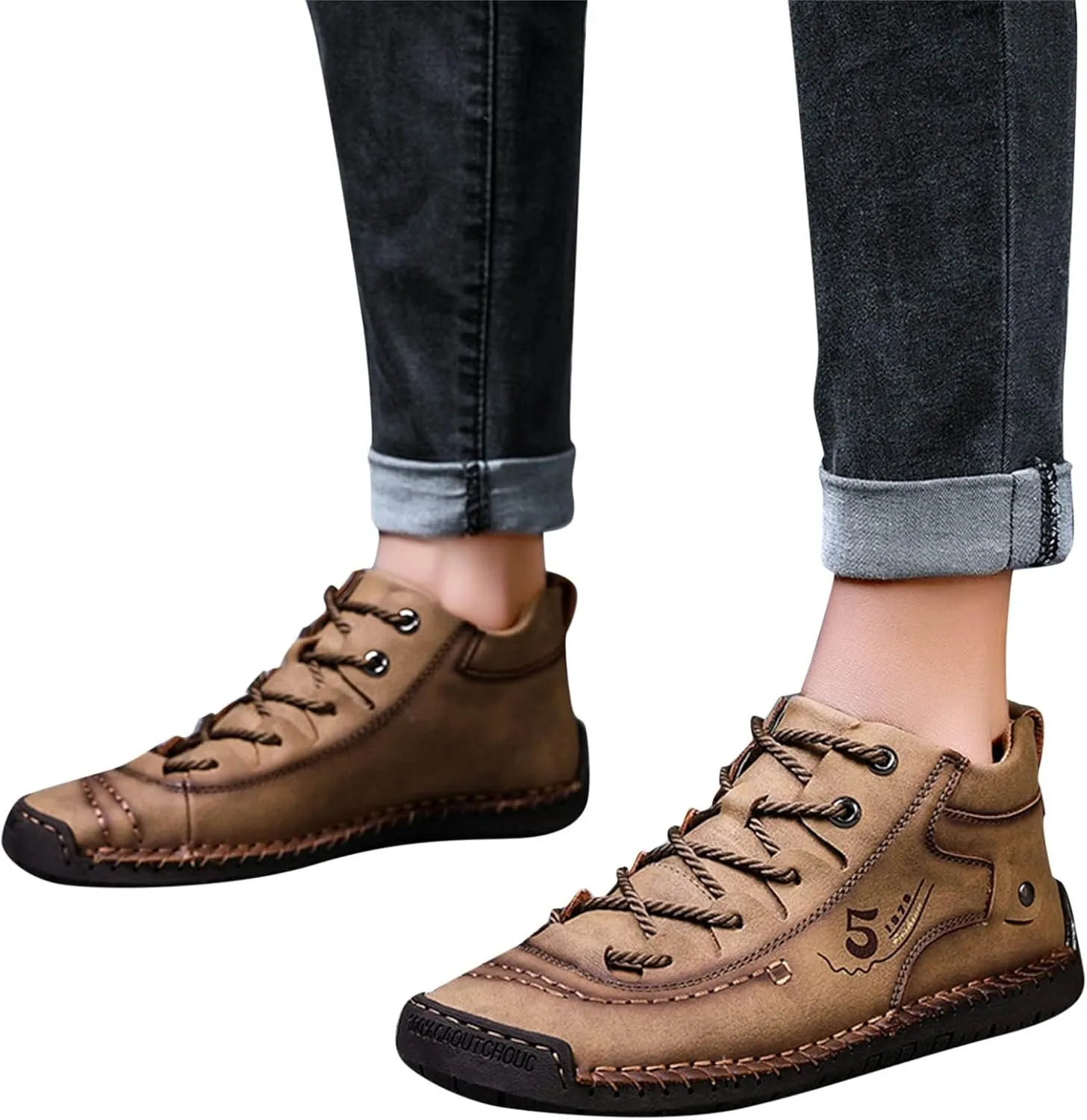 Shoes Casual Men Leather Fashion Summer and Autumn Men Leather Shoes Flat Soft Leather Casual Shoes for Men Size 13