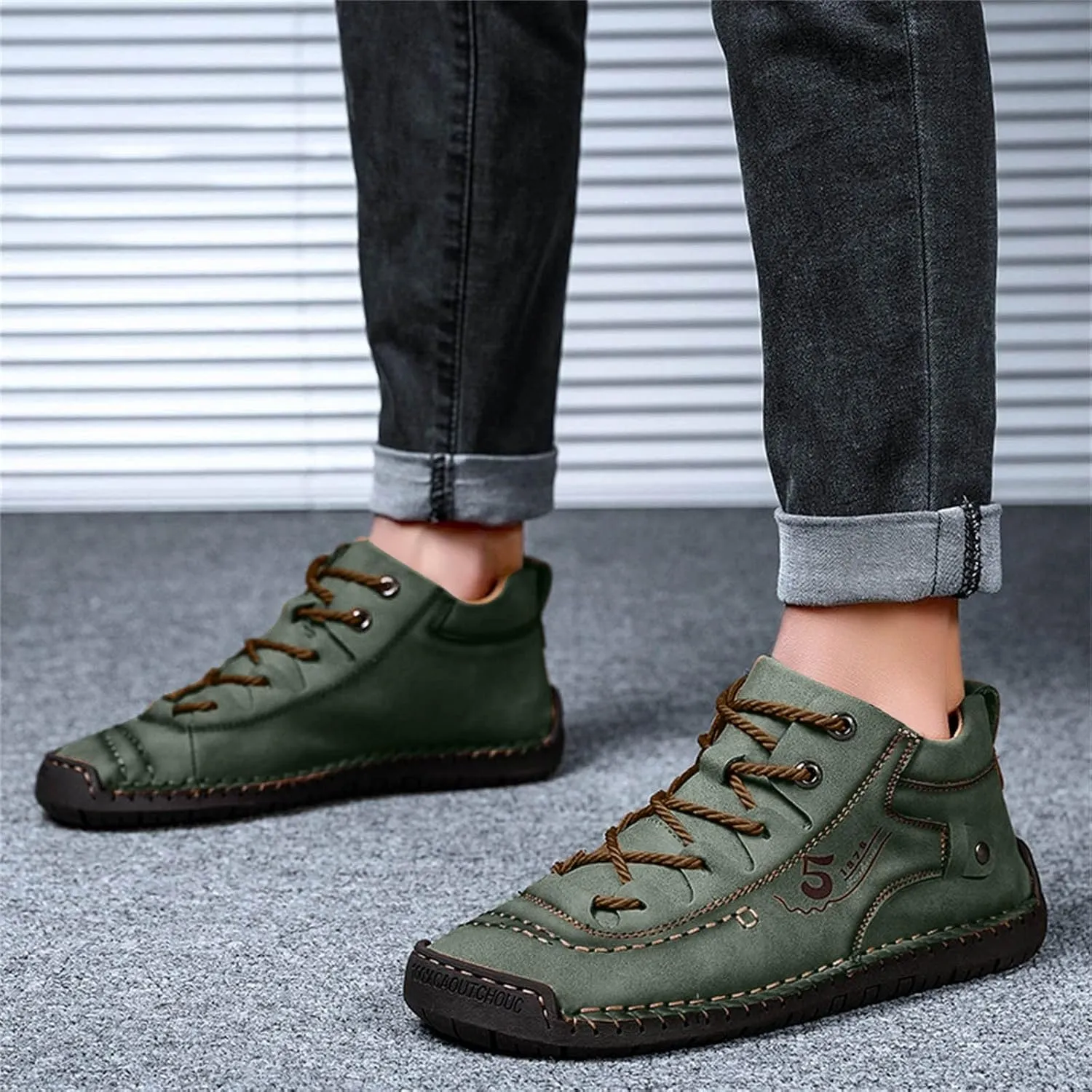 Shoes Casual Men Leather Fashion Summer and Autumn Men Leather Shoes Flat Soft Leather Casual Shoes for Men Size 13