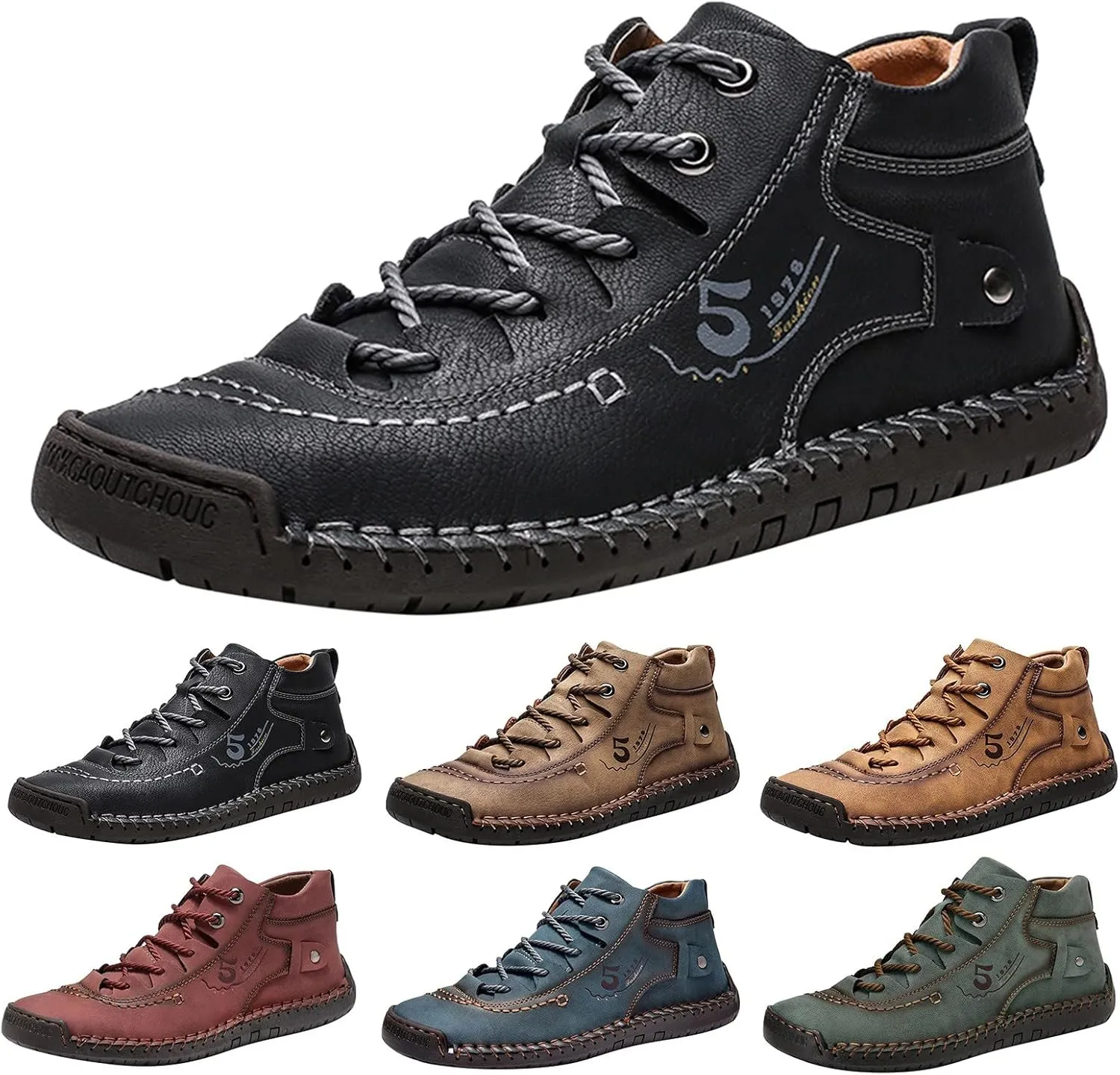 Shoes Casual Men Leather Fashion Summer and Autumn Men Leather Shoes Flat Soft Leather Casual Shoes for Men Size 13