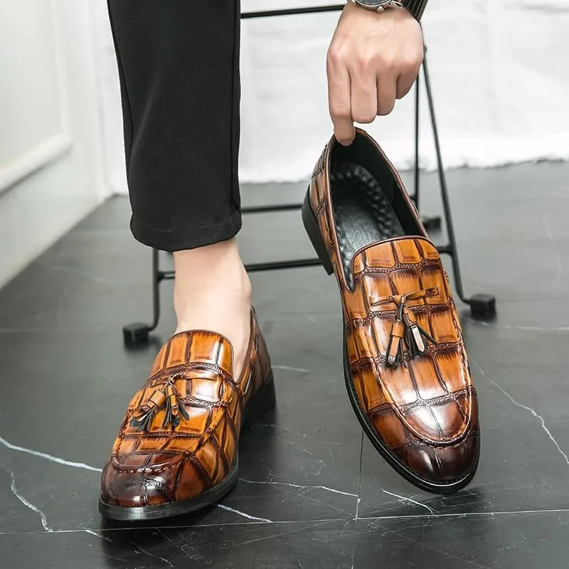 Shoes for Men Mens Leather Ankle Dress Shoes Casual Shoes Loafers Flat Shoes Vintage Hand Stitching Comfort Soft Breathable Slip-On Lightweight