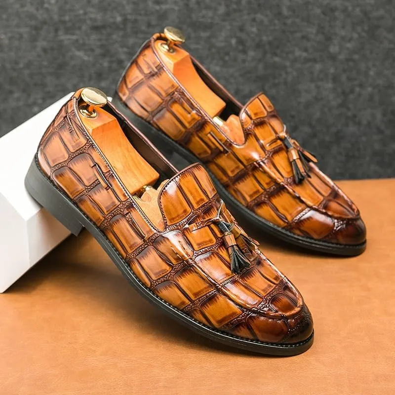 Shoes for Men Mens Leather Ankle Dress Shoes Casual Shoes Loafers Flat Shoes Vintage Hand Stitching Comfort Soft Breathable Slip-On Lightweight