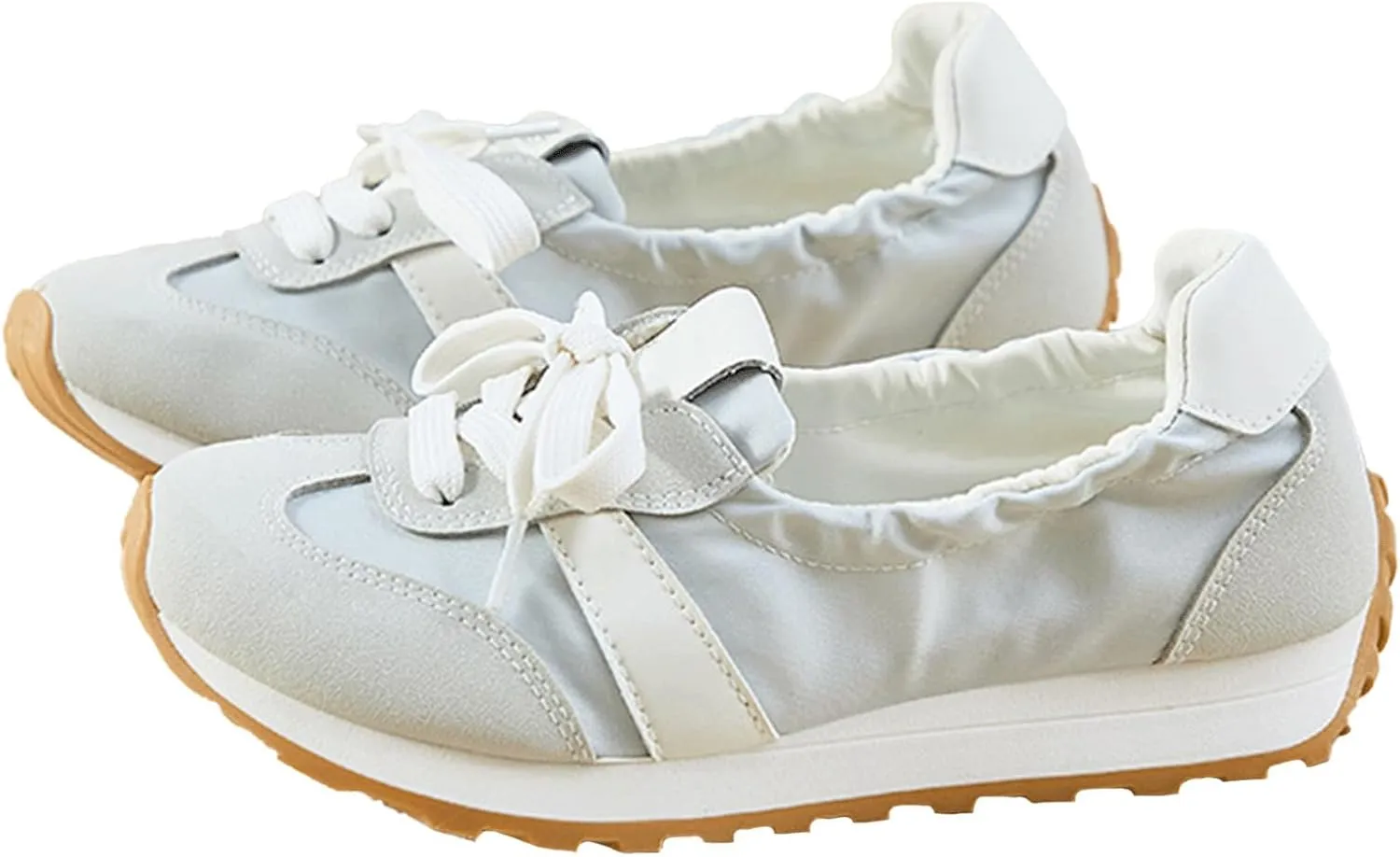 Sneakers for Women Slip on Wide Toe Box Shoes Workout Fashion Sneakers Mircrofiber Leather Suede Patchwork Casual Lace Up Non-Slip Walking Shoes Gym Tennis Running Shoe 2025
