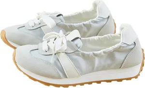 Sneakers for Women Slip on Wide Toe Box Shoes Workout Fashion Sneakers Mircrofiber Leather Suede Patchwork Casual Lace Up Non-Slip Walking Shoes Gym Tennis Running Shoe 2025