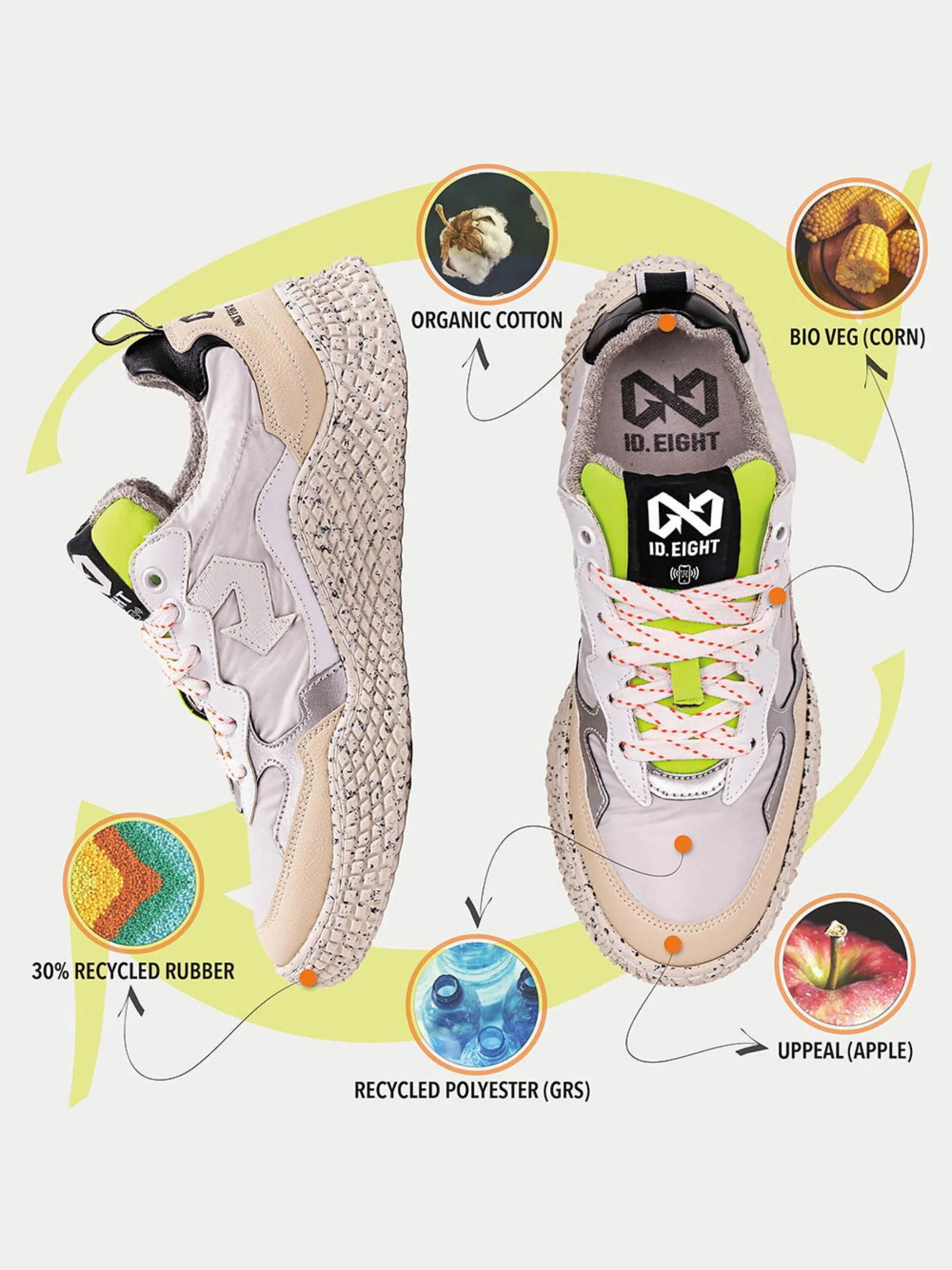 Sneakers "Hana White Crinkle" Vegan | id.eight