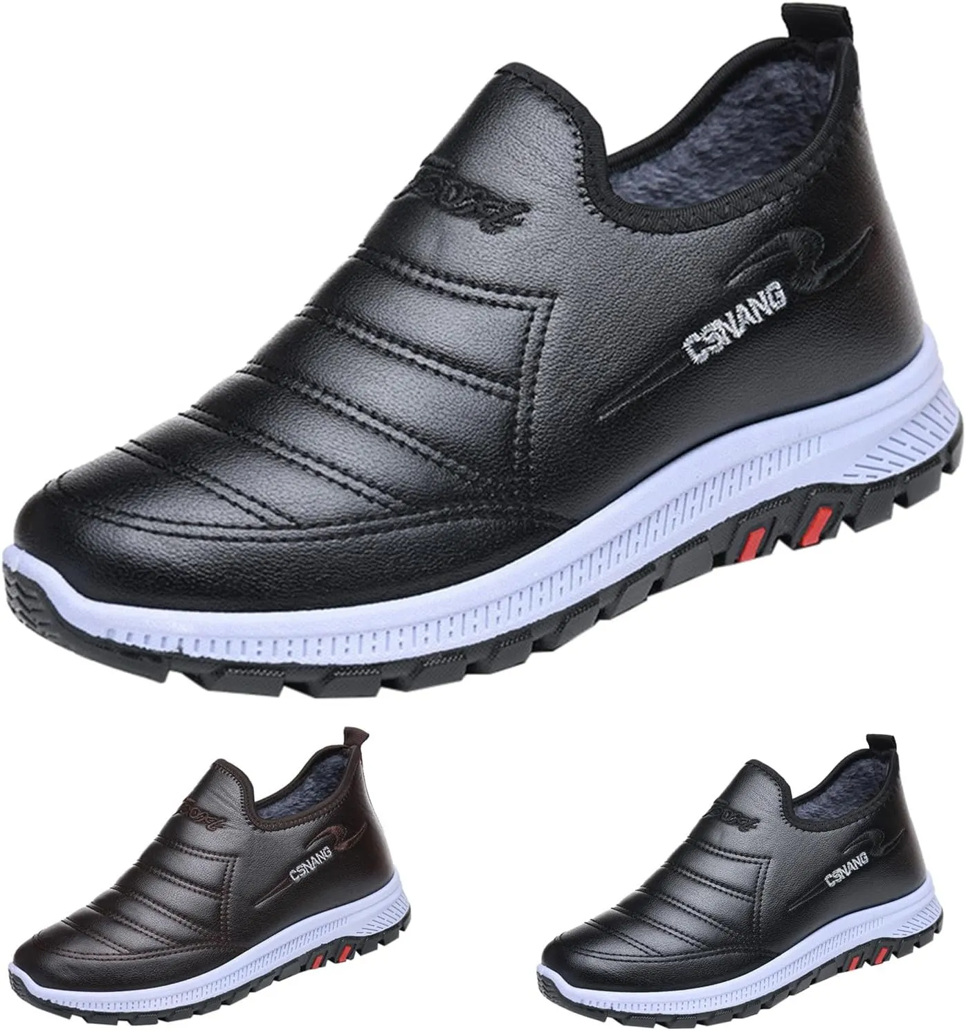 Snow Shoes For Men Non-Slip Winter Walking Shoes For Men Plush Lined Hiking Boots Women aterproof Casual Shoes