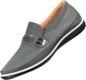 Summer Hollow Slip On Soft Shoes Casual Bottom Men's Breathable Mesh Men's Lace Casual Shoes