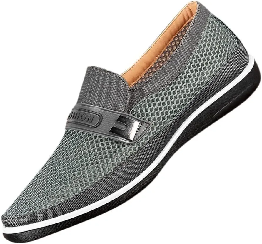 Summer Hollow Slip On Soft Shoes Casual Bottom Men's Breathable Mesh Men's Lace Casual Shoes