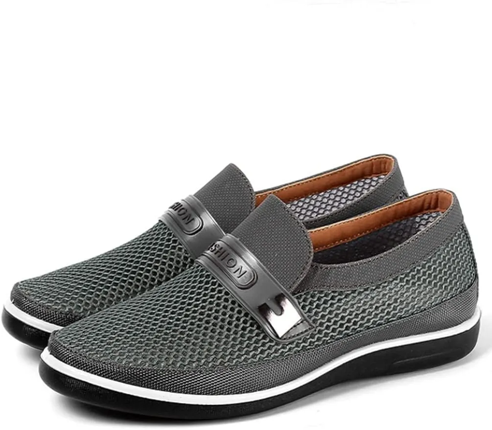 Summer Hollow Slip On Soft Shoes Casual Bottom Men's Breathable Mesh Men's Lace Casual Shoes