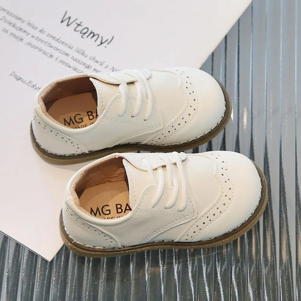 Toddler Boys Girls Dress Oxfords PU Leather Lace Up School Uniform Shoes Sneaker for Little Kids