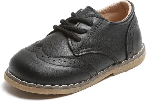 Toddler Boys Girls Dress Oxfords PU Leather Lace Up School Uniform Shoes Sneaker for Little Kids