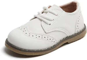 Toddler Boys Girls Dress Oxfords PU Leather Lace Up School Uniform Shoes Sneaker for Little Kids