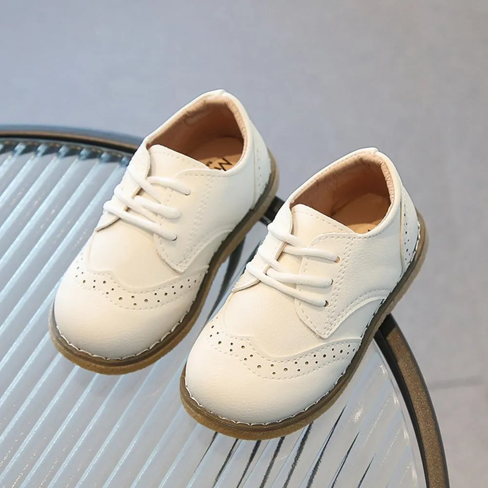 Toddler Boys Girls Dress Oxfords PU Leather Lace Up School Uniform Shoes Sneaker for Little Kids