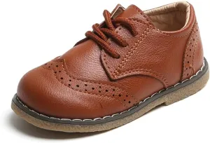 Toddler Boys Girls Dress Oxfords PU Leather Lace Up School Uniform Shoes Sneaker for Little Kids