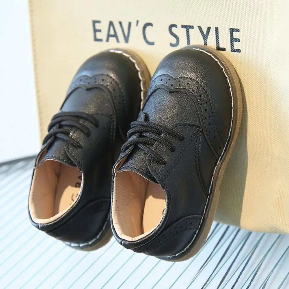 Toddler Boys Girls Dress Oxfords PU Leather Lace Up School Uniform Shoes Sneaker for Little Kids