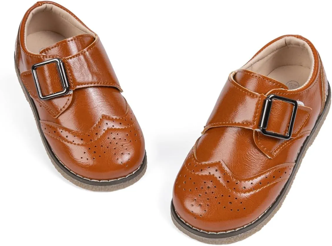 Toddler Boys Girls Oxford Dress Shoes Casual Slip On School Uniform Loafers Formal Wedding Church Flats for Little Kids
