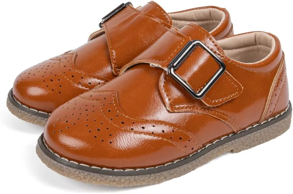 Toddler Boys Girls Oxford Dress Shoes Casual Slip On School Uniform Loafers Formal Wedding Church Flats for Little Kids