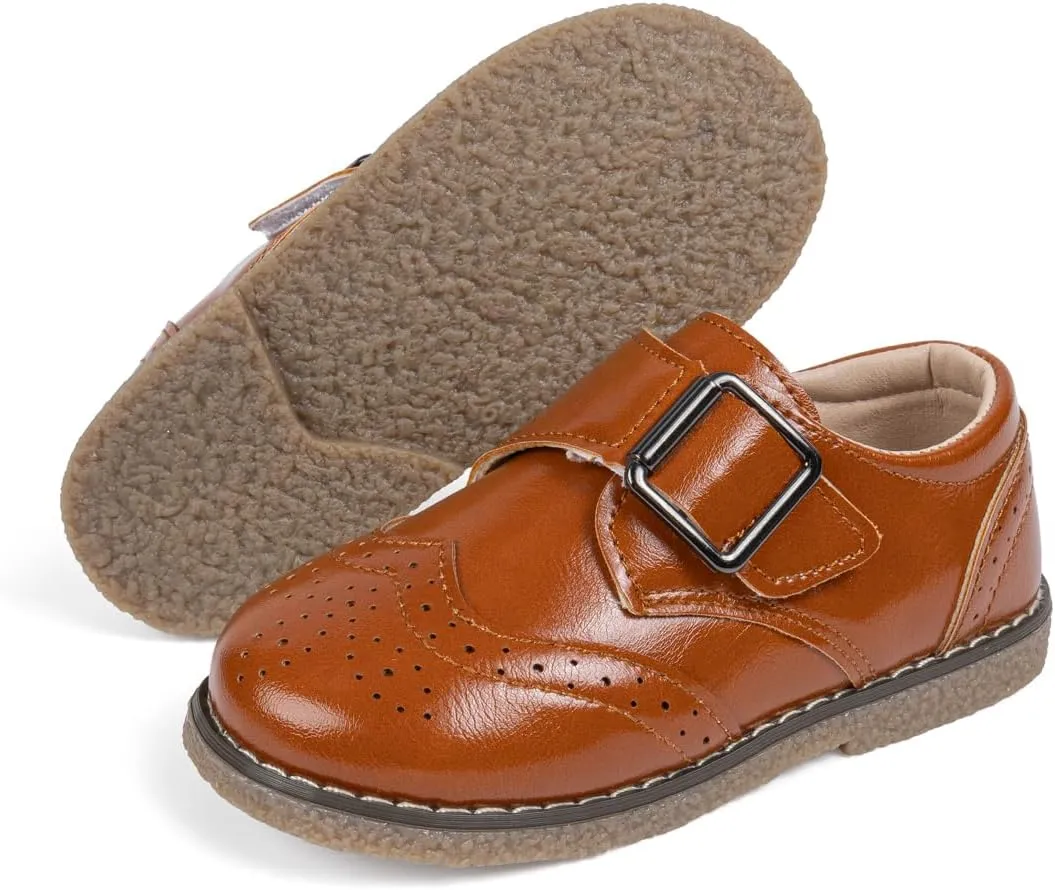 Toddler Boys Girls Oxford Dress Shoes Casual Slip On School Uniform Loafers Formal Wedding Church Flats for Little Kids