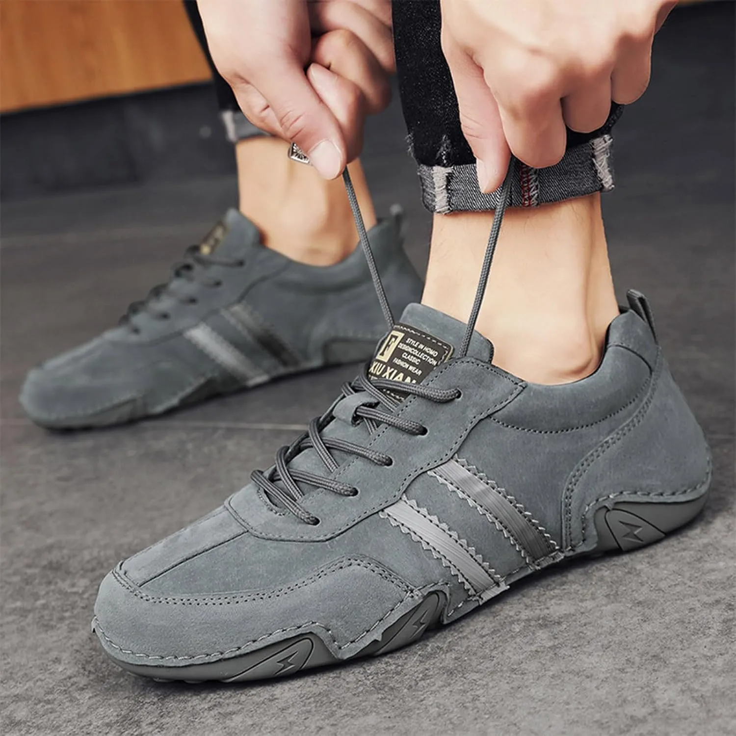 Walking Shoes Tennis Comfortable New Spring and Men's Suede Korean Low Top Short Boots Shoe