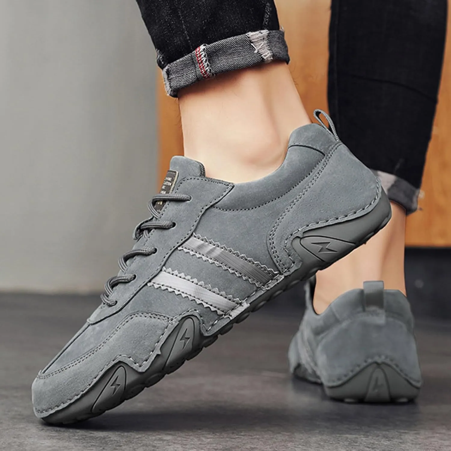 Walking Shoes Tennis Comfortable New Spring and Men's Suede Korean Low Top Short Boots Shoe