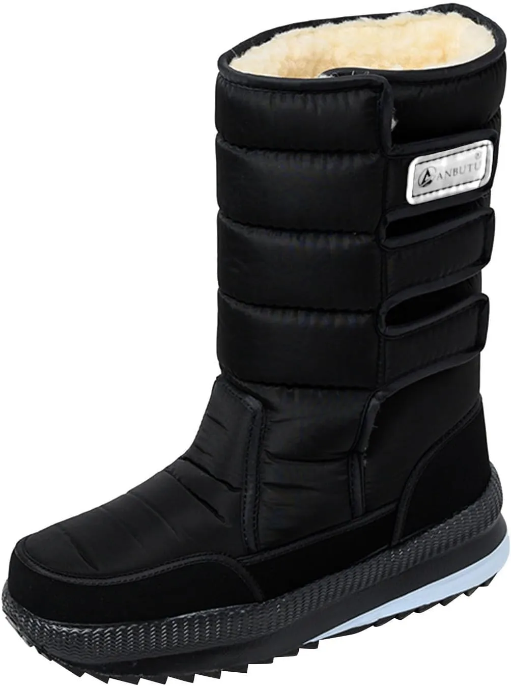 Water Proof Snow Boots for Men Thickened Warm Fleece Boots Thick Bottom Mid Calf Winter Boots Summer Hiking Shoes Men