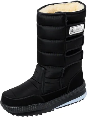 Water Proof Snow Boots for Men Thickened Warm Fleece Boots Thick Bottom Mid Calf Winter Boots Summer Hiking Shoes Men